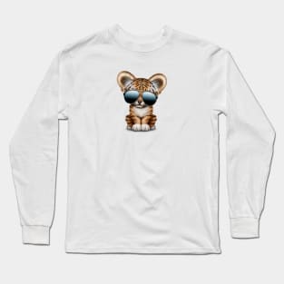 Cute Baby Tiger Wearing Sunglasses Long Sleeve T-Shirt